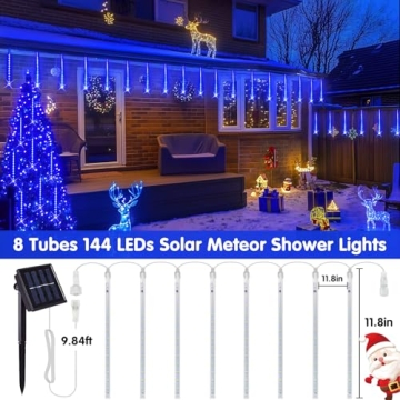 JMEXSUSS Blue Solar Christmas Lights for Outdoor Decoration