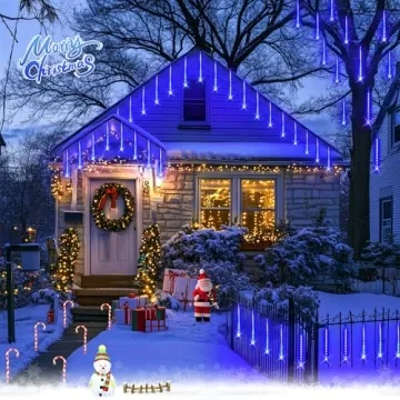 JMEXSUSS Blue Solar Christmas Lights for Outdoor Decoration