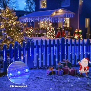 JMEXSUSS Blue Solar Christmas Lights for Outdoor Decoration