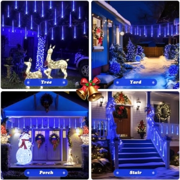 JMEXSUSS Blue Solar Christmas Lights for Outdoor Decoration