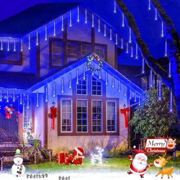 JMEXSUSS Blue Solar Christmas Lights for Outdoor Decoration