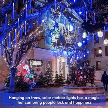 JMEXSUSS Blue Solar Christmas Lights for Outdoor Decoration
