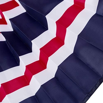60x30 Patriotic Nylon Pleated Bunting Flags for Outdoor Decor