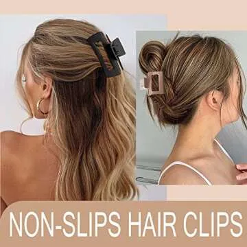 Bmobuo 8Pcs Large Claw Hair Clips Set for Women