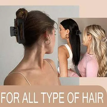 Bmobuo 8Pcs Large Claw Hair Clips Set for Women