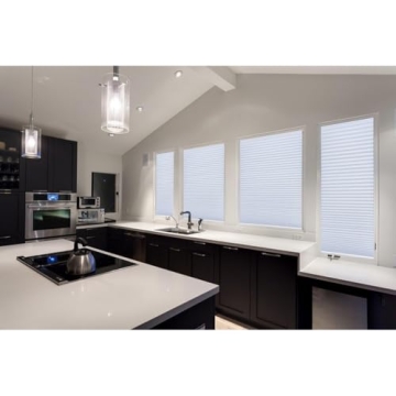 Redi Shade No Tools Easy Lift Trim-at-Home Cordless Pleated Light Blocking Fabric Shade White, 30" W x 64" L, (Fits windows 19 in - 30 in)