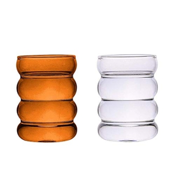 Peyan Ripple Glass Cups Set of 2 Vintage Glassware 10 Oz