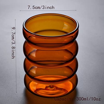 Peyan Ripple Glass Cups Set of 2 Vintage Glassware 10 Oz