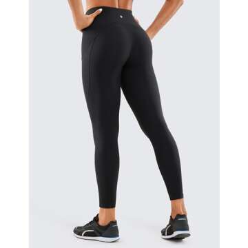 CRZ YOGA Women's Naked Feeling Workout Leggings - Comfortable High Waisted Tights with Pockets