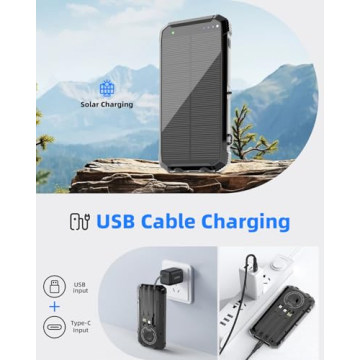 Nuynix Solar Power Bank 20000mAh for Outdoor Adventures