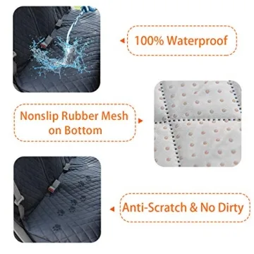 Waterproof Dog Car Seat Cover with Side Flap Universal Fit