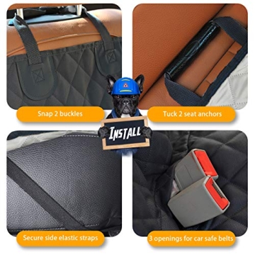 Waterproof Dog Car Seat Cover with Side Flap Universal Fit