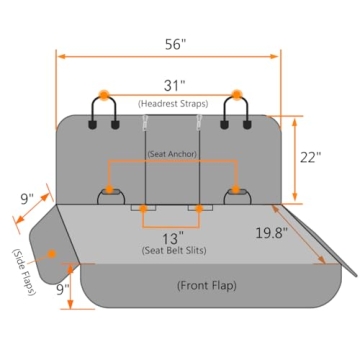 Waterproof Dog Car Seat Cover with Side Flap Universal Fit
