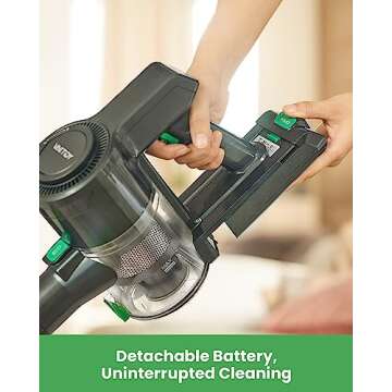 Vactidy Cordless 6-in-1 Lightweight Stick Vacuum Cleaner with Brushless Motor, 45 Min Runtime, for Hard Floors and Carpets