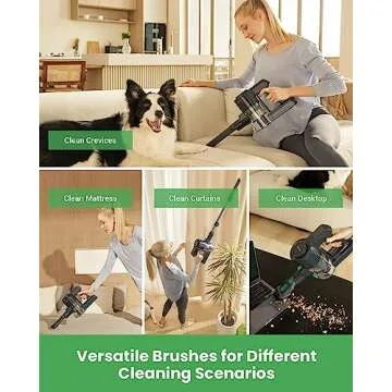 Vactidy Cordless 6-in-1 Lightweight Stick Vacuum Cleaner with Brushless Motor, 45 Min Runtime, for Hard Floors and Carpets