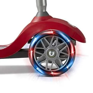 Radio Flyer 549BZ Lean 'N Glide Kids 3-Wheel Scooter with Light Up Wheels, Red