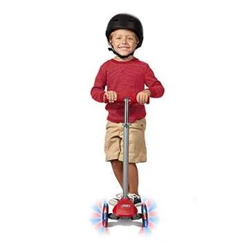Radio Flyer 549BZ Lean 'N Glide Kids 3-Wheel Scooter with Light Up Wheels, Red