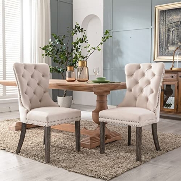 KCC Velvet High-End Dining Chairs Set of 2 Modern Style