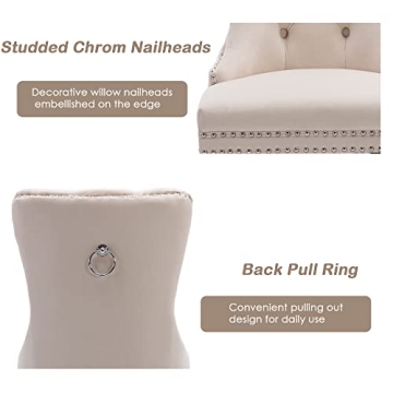 KCC Velvet High-End Dining Chairs Set of 2 Modern Style