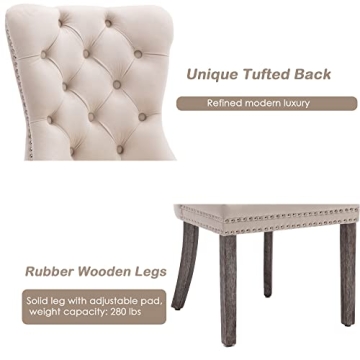 KCC Velvet High-End Dining Chairs Set of 2 Modern Style