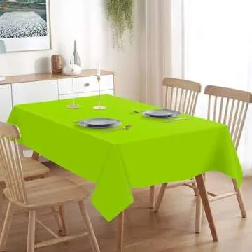 Vibrant QIKSION Lime Green Disposable Tablecloths 2 Pack