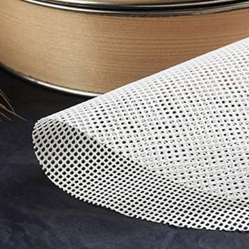 GUCUJI 10 Inch Silicone Bamboo Steamer Liners - Non-Stick, Reusable Steamer Mesh Mats for Steamed Buns, Dumplings, veggies, Dim Sum, Momo, Rice, and fish - Food Grade BPA Free (4Pcs)
