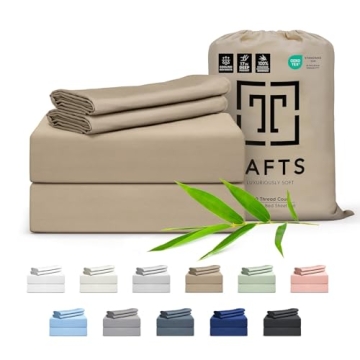 Cali-King Sheets Set by Tafts - Luxurious Pure 100% Bamboo Bed Sheets Set, Soft, Silky, Cooling, Dou...