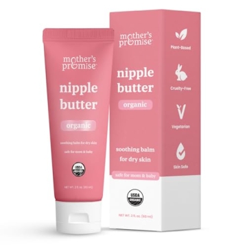 Organic Nipple Butter for Breastfeeding Mothers | Lanolin Free Nipple Cream, Safe for Nursing Moms &...
