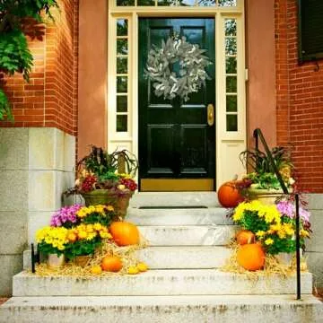 20 Inch Wreaths for Front Door, Spring Summer Wreaths for Front Door Outside All Season,Window,Wedding,House,Porch,Farmhouse,Front Door Decor