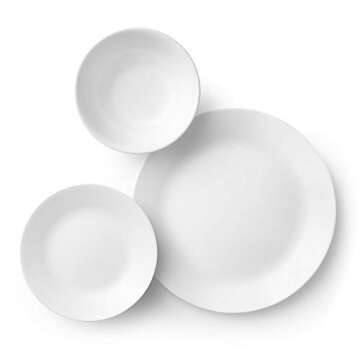 Corelle Livingware 18-Piece Dinnerware Set, Winter Frost White, Service for 6 (1088609)