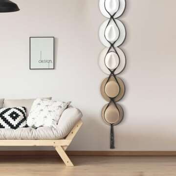 Yulejo Macrame Hat Hangers Boho Hat Rack Cowboy Hat Hanger Back of Door Hat Organizer (Black,Five Hats Style)