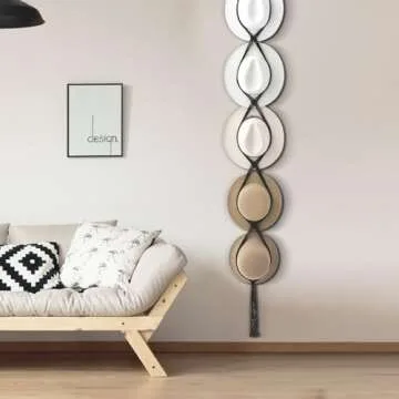 Yulejo Macrame Hat Hangers Boho Hat Rack Cowboy Hat Hanger Back of Door Hat Organizer (Black,Five Hats Style)