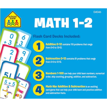 School Zone Math 1-2 Flash Cards for Kids - Fun Learning
