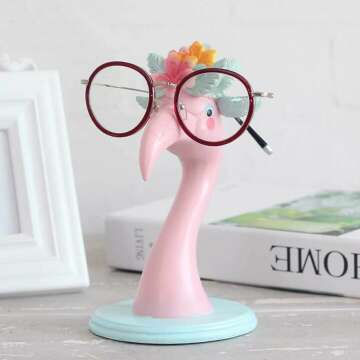 WAWICE Flamingo Eyeglass Holder - Fun Home Office Decor