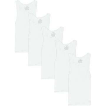 Hanes Boys' Ecosmart Cotton Tank Undershirt 5-Pack
