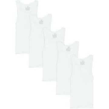 Hanes Boys' Ecosmart Cotton Tank Undershirt - 5-Pack for Comfort