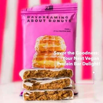 TRUBAR Vegan Protein Bar, Daydreaming About Donuts, Gluten Free, Plant Based Protein, Dairy Free, No...