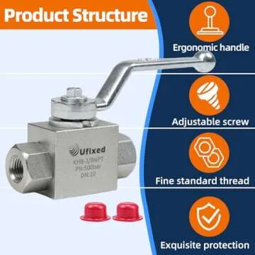 Ufixed 3/8" Hydraulic Ball Valve for Pressure Washers