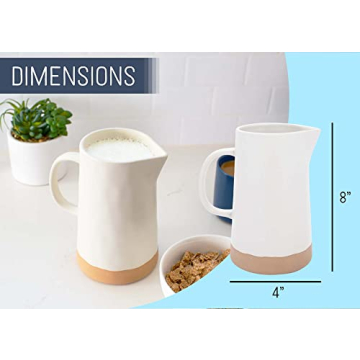 Stylish Nat & Jules Matte White Ceramic 48oz Pitcher