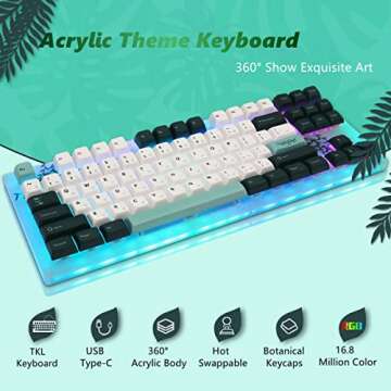 Womier K87 75% Keyboard, 87 Keys Gaming Keyboard, Hot Swappable TKL RGB Mechanical Keyboard with Pla...