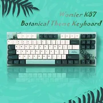 Womier K87 75% Keyboard, 87 Keys Gaming Keyboard, Hot Swappable TKL RGB Mechanical Keyboard with Plant Theme PBT Keycaps for PC MAC PS4 Xbox Laptop, Red Switch