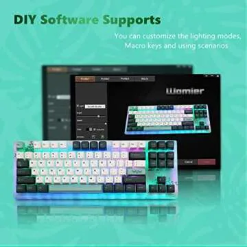 Womier K87 75% Keyboard, 87 Keys Gaming Keyboard, Hot Swappable TKL RGB Mechanical Keyboard with Plant Theme PBT Keycaps for PC MAC PS4 Xbox Laptop, Red Switch