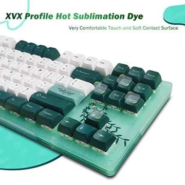 Womier K87 75% Keyboard, 87 Keys Gaming Keyboard, Hot Swappable TKL RGB Mechanical Keyboard with Plant Theme PBT Keycaps for PC MAC PS4 Xbox Laptop, Red Switch