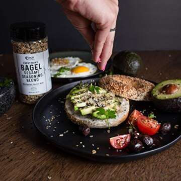 Everything Bagel Seasoning Blend Original XL 10 Ounce Jar. Delicious Blend of Sea Salt and Spices Dried Minced Garlic & Onion Flakes. Bagel Allspice, Sesame Seasoning Spice Shakera