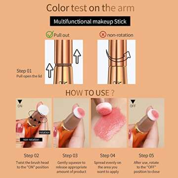 3pcs Liquid Contour Beauty Wand, Liquid Blusher Highlighter Contouring Stick Set With Cushion Applic...