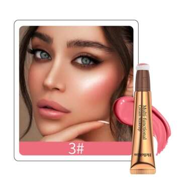 3pcs Liquid Contour Beauty Wand, Liquid Blusher Highlighter Contouring Stick Set With Cushion Applicator,Liquid Bronzer Stick Contour for Long Lasting Natural Shimmer Smooth Silky Cream Makeup