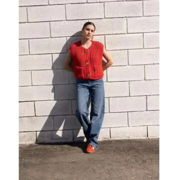 Ainangua Sleeveless Cropped Cardigan for Women