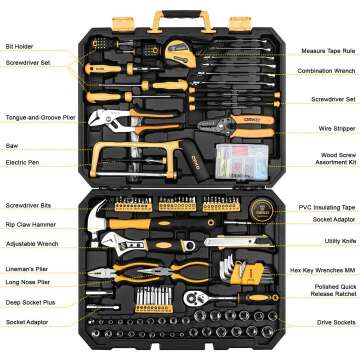 198-Piece DEKOPRO Home Tool Kit for Repairs