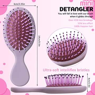 Sawysine 14 Pack Mini Wet Hair Brush Set - Colorful Detanglers for Kids and Adults