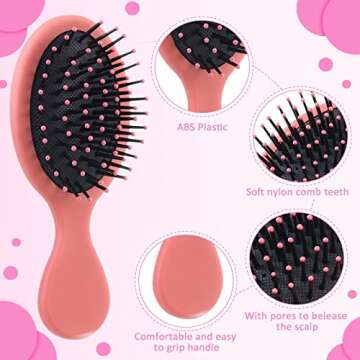 Sawysine 14 Pack Mini Wet Hair Brush Set for All Ages